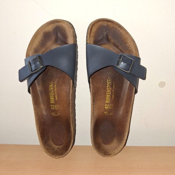 Birkenstock Madrid Sandals - Black Leather - Size 42 (Men's US 11  Women's 11-11 - Picture 2 of 6